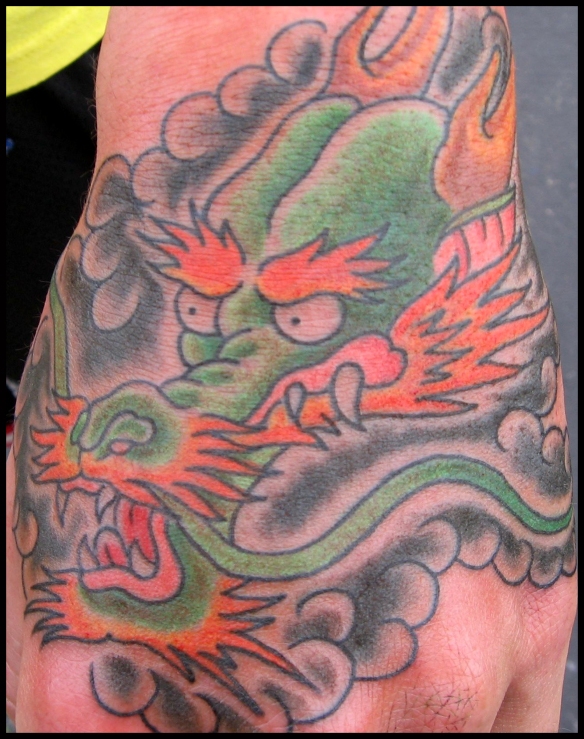 dragon color tattoo by Joshua David